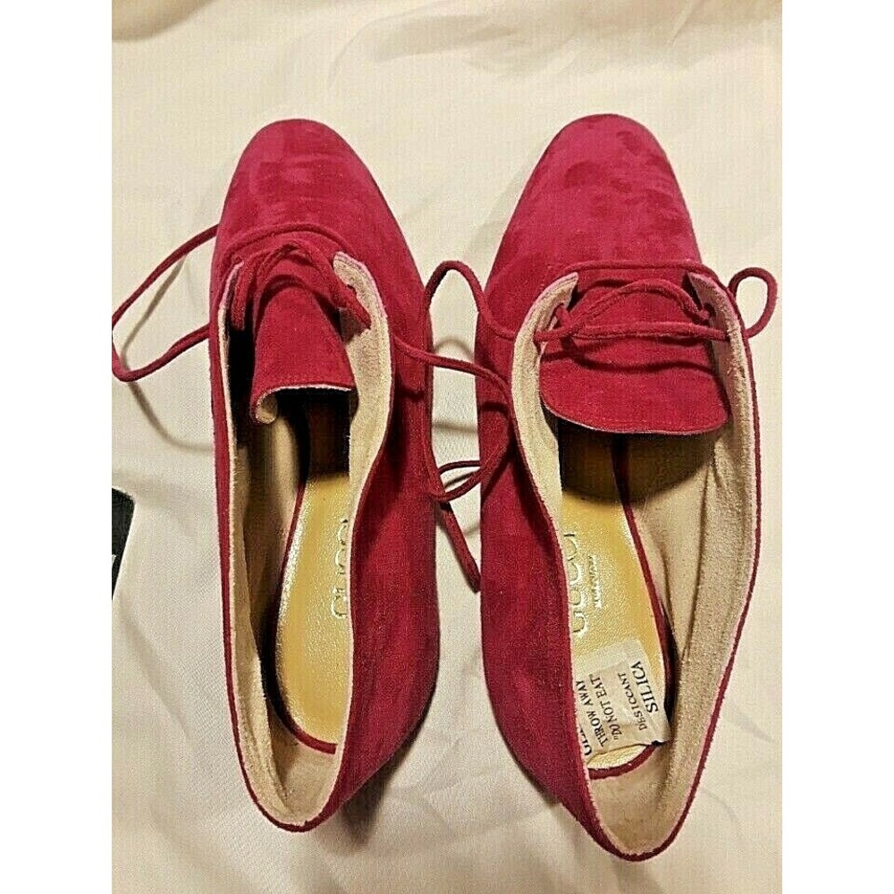 Gucci collectors new Authenticated vintage ankle boots in fuchsia suede-sz 6 med - Picture 11 of 12